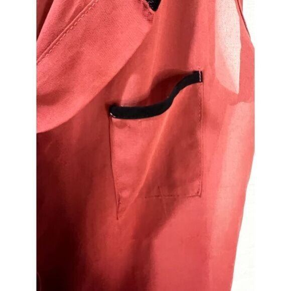 Cozy Woven Plain‎ Sheer Sleeveless Blouse Large - Picture 5 of 5